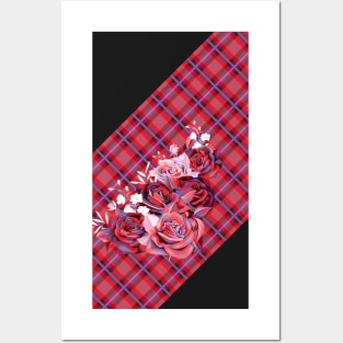 Tartan with Roses Posters and Art